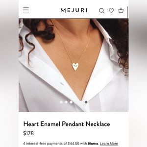 Mejuri heart enamel pendant necklace